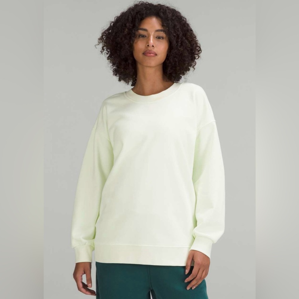Lululemon Perfectly Oversized Crew Neck Sweater XL/XXL Light Green & Grey - Picture 1 of 9